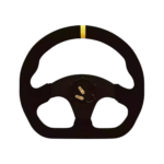 OBP Steering Wheel Suede Trimmed Flat Bottom - Black Suede