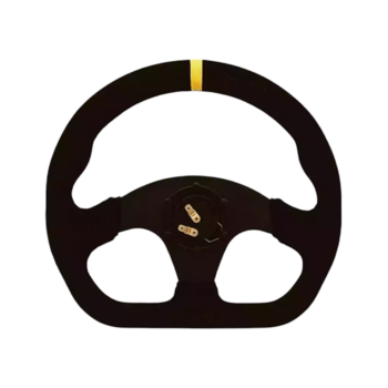 OBP Steering Wheel Suede Trimmed Flat Bottom - Black Suede
