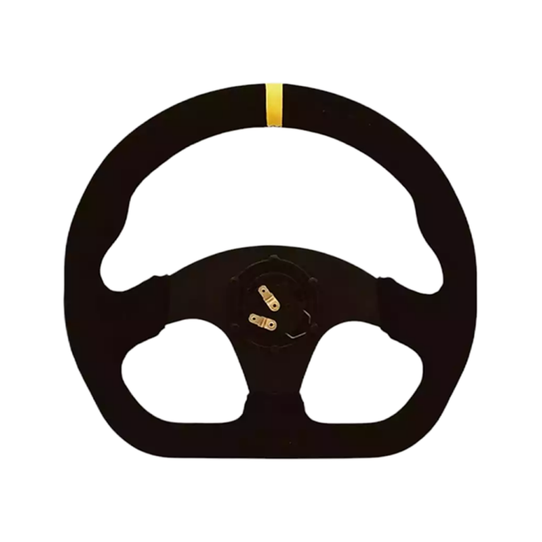 OBP Steering Wheel Suede Trimmed Flat Bottom - Black Suede