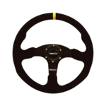 OBP Steering Wheel Suede Trimmed Flat Dish - 350mm Diameter