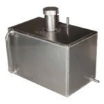 OBP Universal Aluminium Baffled Foam Filled Fuel Tank - Push On Fittings with Screw Caps