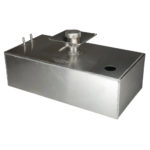 OBP Universal Aluminium Baffled Fuel Tank - Push On Fittings with Splash Bowl and Sender Hole