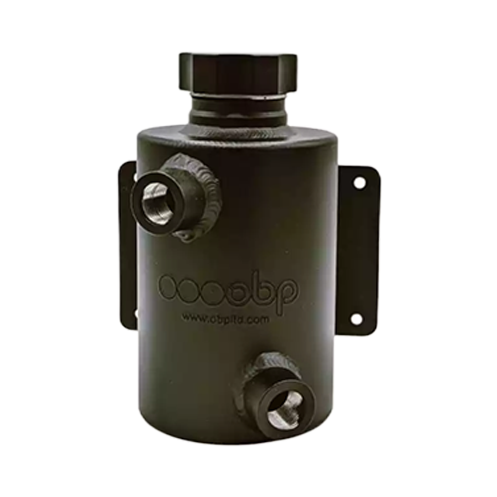 OBP Universal Fit 1 Litre Alloy Power Steering Tank - Screw Cap - Black - PS01DM