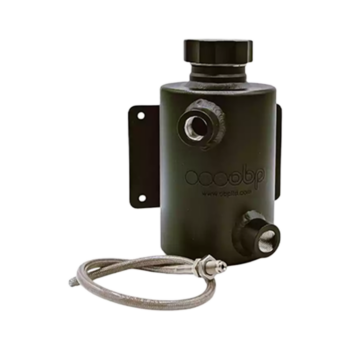 OBP Universal Fit 1 Litre Alloy Power Steering Tank with Screw Cap - Breather Pipe Black - PS02DM